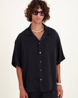 CHEMISE ESCOBAR LOGO INTARSIA NOIR