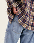 PANTALON EN JEAN PLAID DESTROY