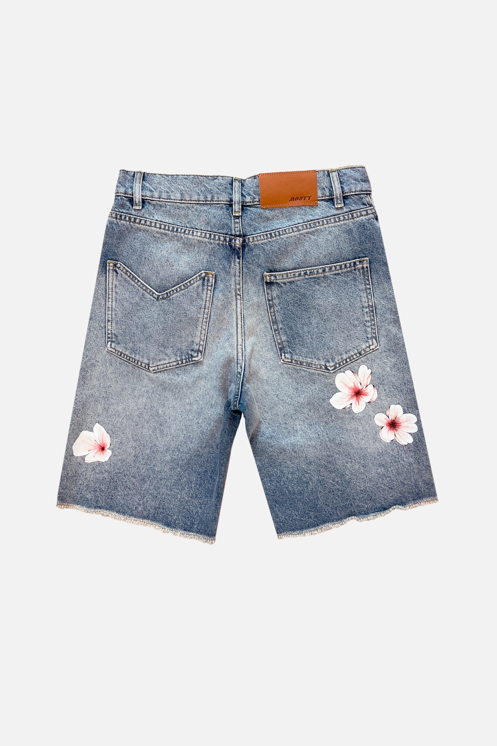 SHORT DENIM À FLEURS