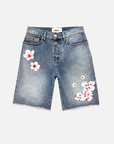 SHORT DENIM À FLEURS